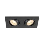SLV New Tria 155 Spot Aluminium Noir Carré | Convient pour 2x GU10 